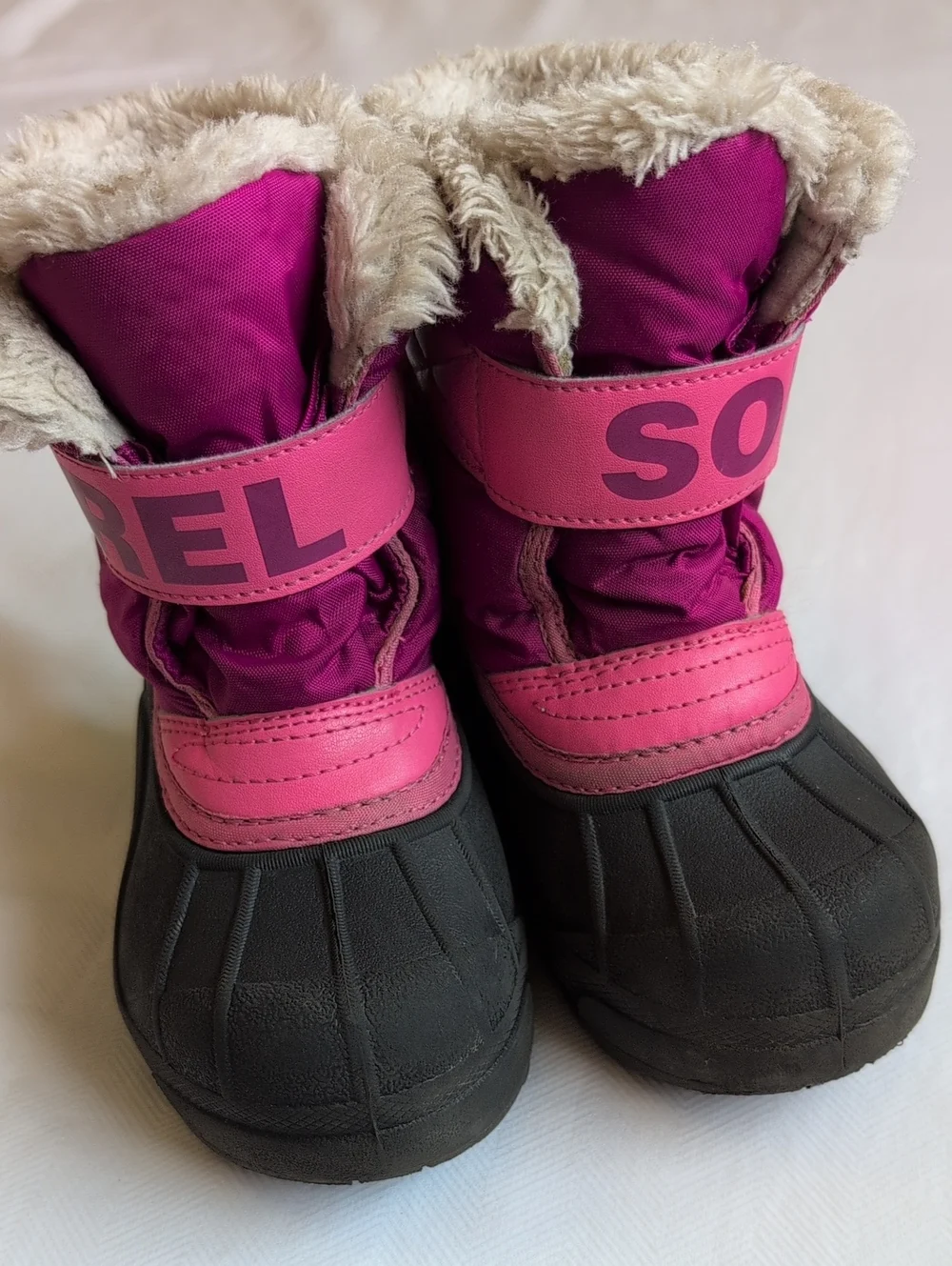 Sorel Kids Snow Commander Waterproof Winter Boots Pink Black Size 10 - Picture 4 of 11